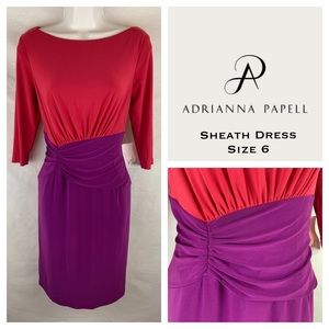 Adrianna Papell 3/4 Sleeve Sheath Dress